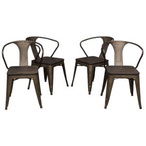 Loft Rustic Gunmetal Metal Dining Chair